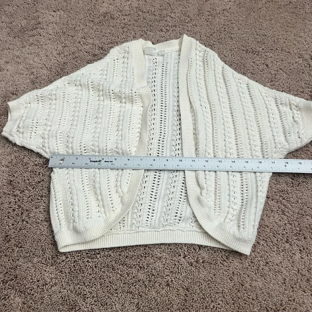 Gap kids dolman sleeve sweater cardigan cream small cocoon style open weave 6/7